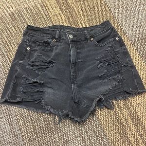 Black American Eagle Distressed Shorts